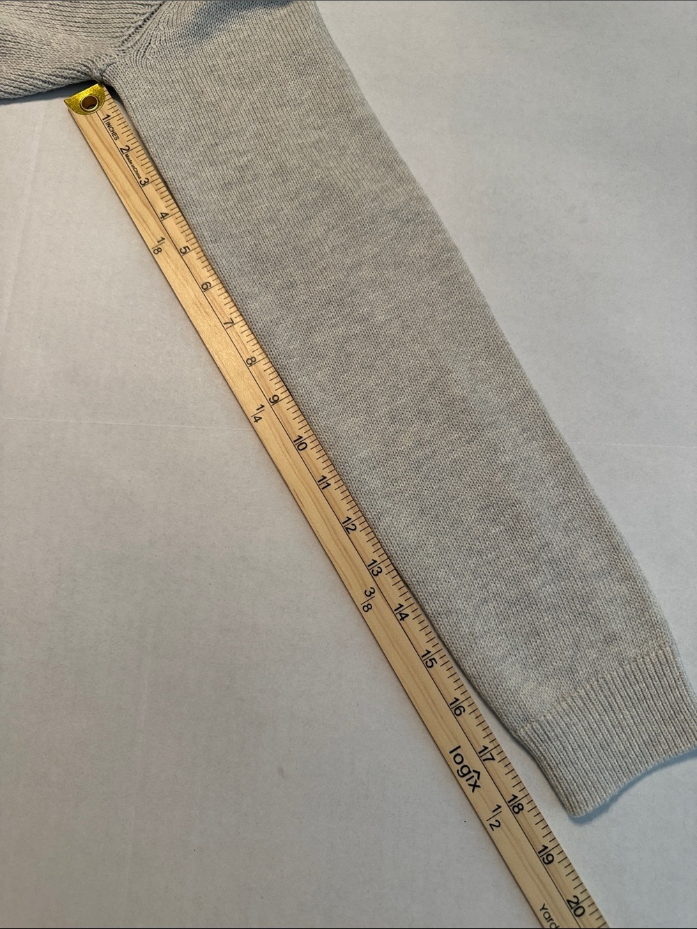 CAbi 3161 Shirttail Ribbed Cardigan Light Gray Size Small - Picture 8 of 11
